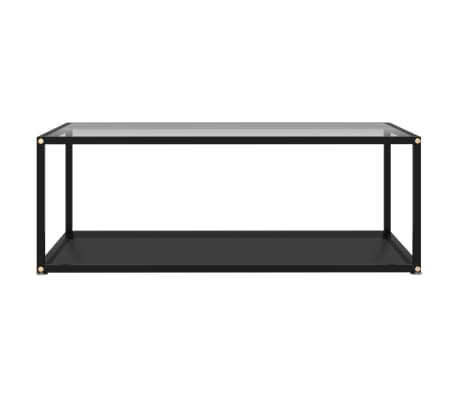 vidaXL Table basse Transparent et noir 100x50x35 cm Verre tremp&eacute;