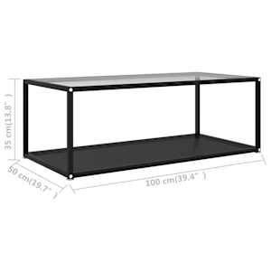 Konferenční stolek průhledný a černý 100x50x35 cm tvrzené sklo - obrázek 5