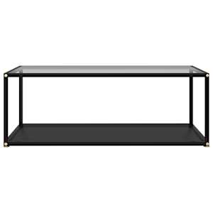 vidaXL Table basse Transparent et noir 100x50x35 cm Verre tremp&eacute;