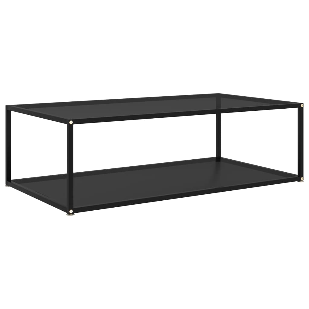 Image of vidaXL Coffee Table Black 120x60x35 cm Tempered Glass