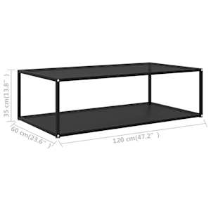 322903 vidaXL Coffee Table Black 120x60x35 cm Tempered Glass - obrázek 5