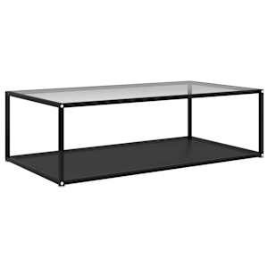 vidaXL kohvilaud, l&auml;bipaistev ja must 120 x 60 x 35 cm, karastatud klaas