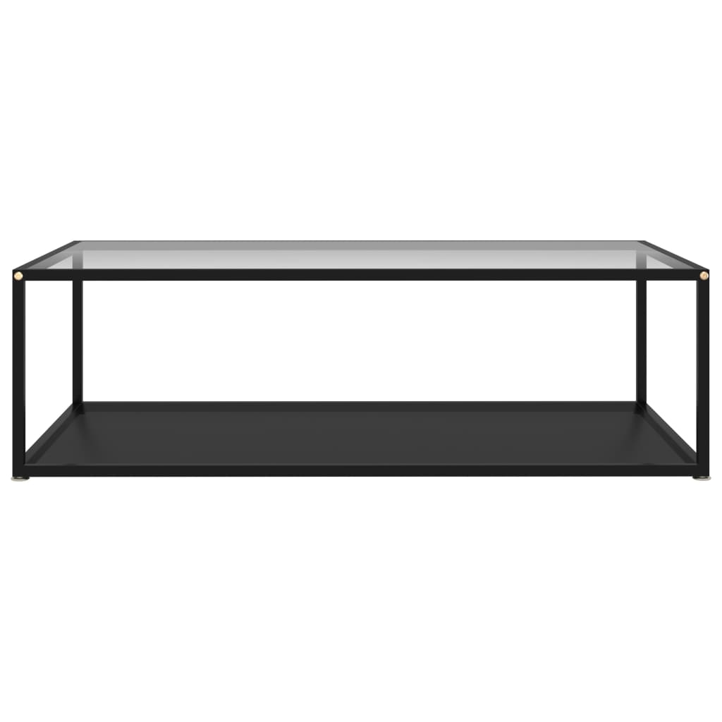 vidaXL Tavolino Salotto Trasparente e Nero 120x60x35cm Vetro Temperato