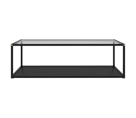 vidaXL Tavolino Salotto Trasparente e Nero 120x60x35cm Vetro Temperato