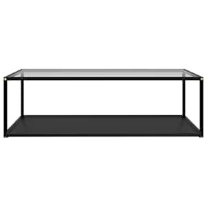 vidaXL Table basse Transparent et noir 120x60x35 cm Verre tremp&eacute;