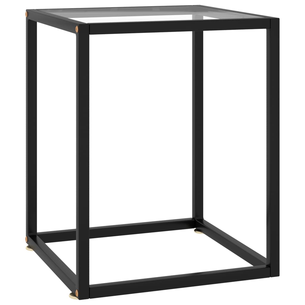 vidaXL Couchtisch Schwarz mit Hartglas 40x40x50 cm