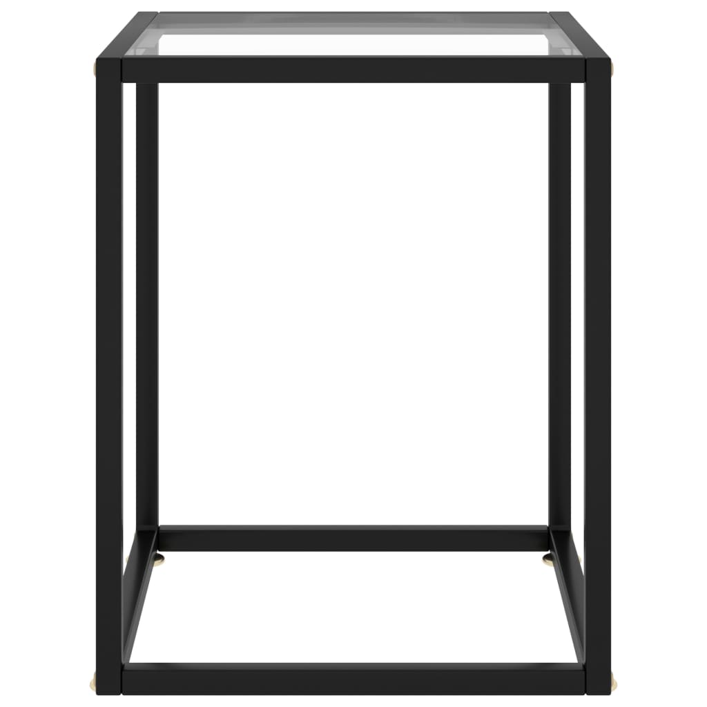 Fekete dohányzóasztal edzett üveggel 40 x 40 x 50 cm 
