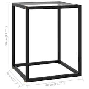 Konferenční stolek černý s tvrzeným sklem 40 x 40 x 50 cm - obrázek 5