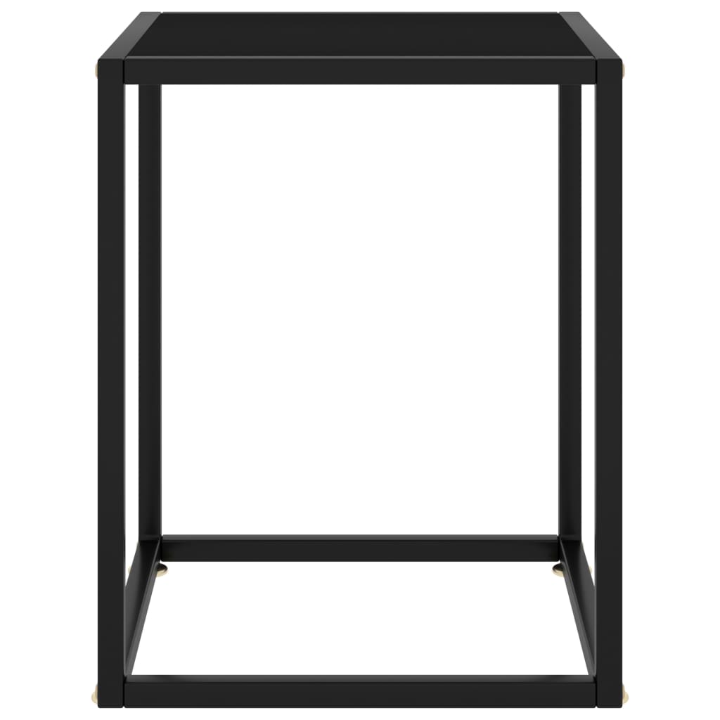 vidaXL Măsuță de cafea, neagră cu sticlă neagră, 40x40x50 cm