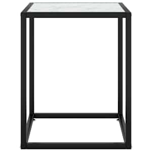 vidaXL Salongbord svart med hvitt marmorglass 40x40x50 cm