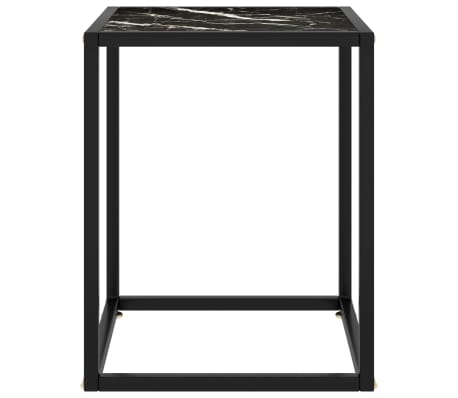 vidaXL Salontafel met zwart marmerglas 40x40x50 cm zwart