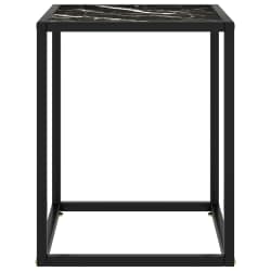 vidaXL Stolić za kavu crni s crnim mramornim staklom 40 x 40 x 50 cm