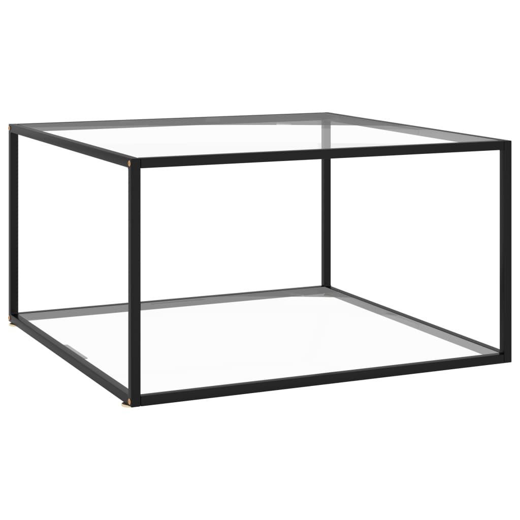 

vidaXL Coffee Table Black with Tempered Glass 35.4"x35.4"x19.7"