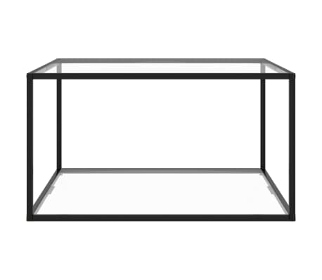 vidaXL Table basse Noir avec verre trempé 90x90x50 cm