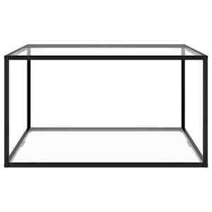 vidaXL Salongbord svart med herdet glass 90x90x50 cm