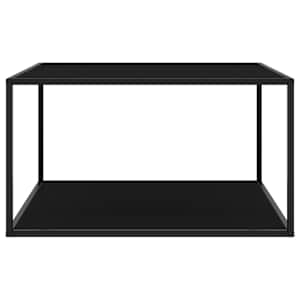 Konferenční stolek černý s černým sklem 90 x 90 x 50 cm - obrázek 2
