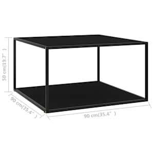 Konferenční stolek černý s černým sklem 90 x 90 x 50 cm - obrázek 5