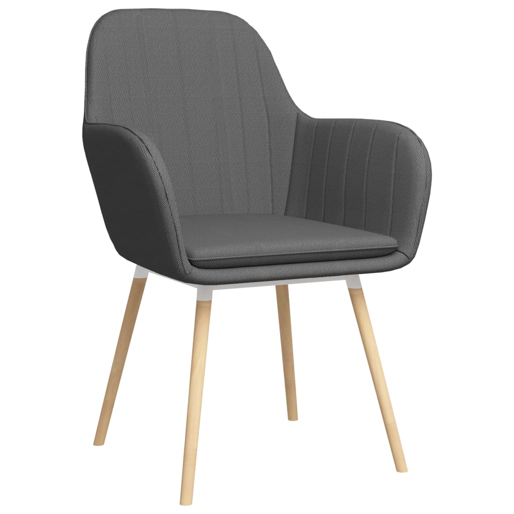 

vidaXL Eetkamerstoelen met armleuningen 6 st stof donkergrijs