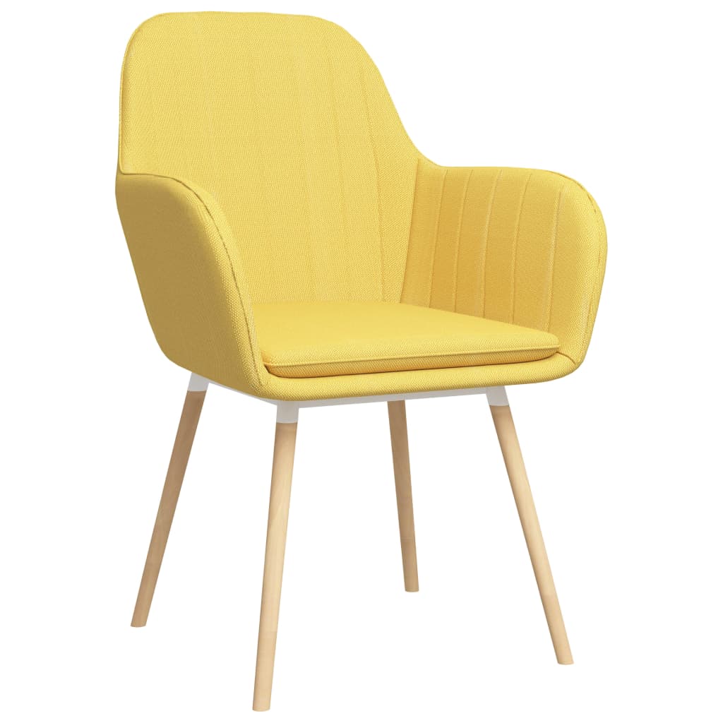

vidaXL Eetkamerstoelen 4 st met armleuningen stof geel