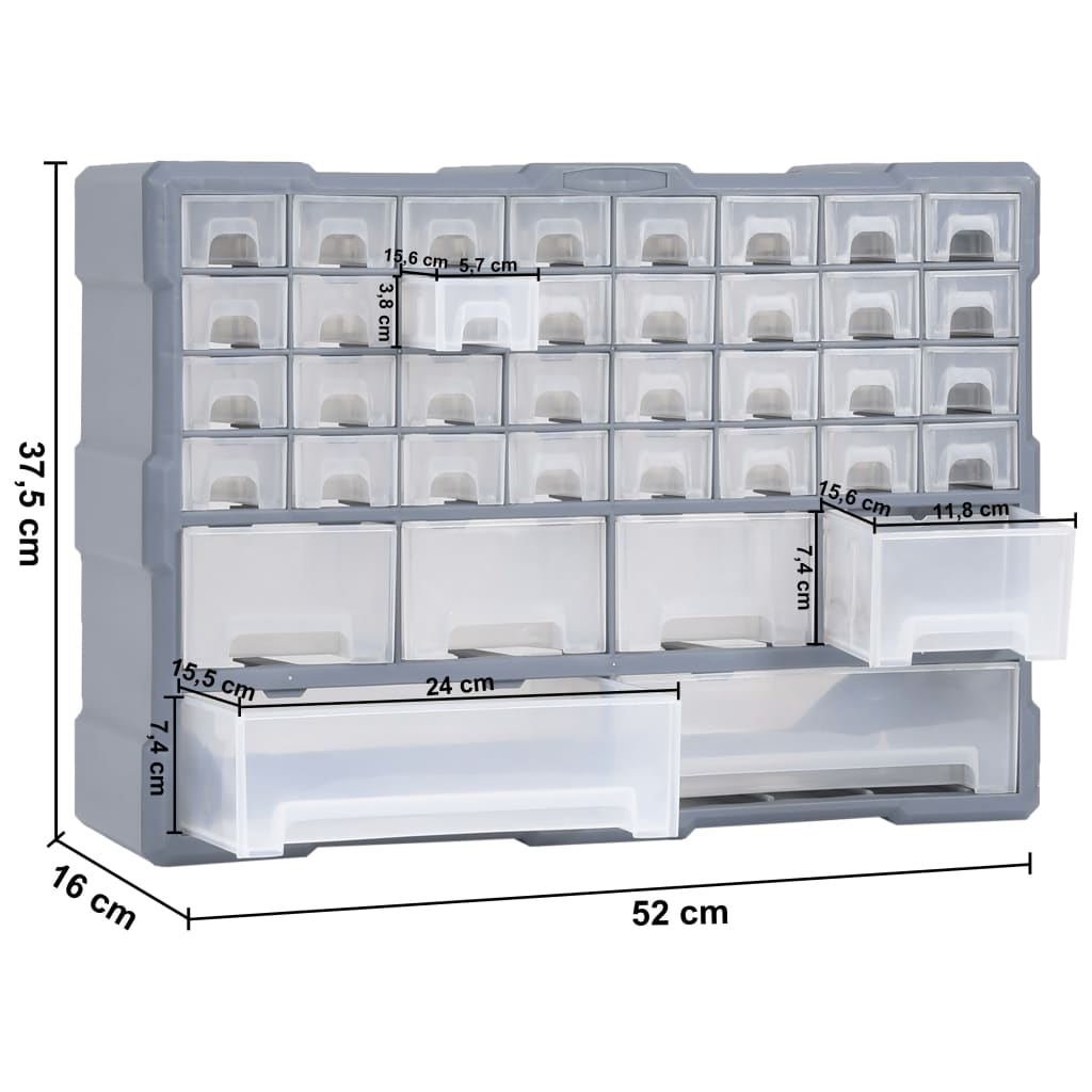 TERRY BINS ORGANIZER 24 Organizer in plastica con coperchio - 24 vaschette  rimovibili