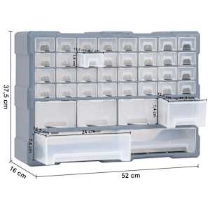 Organizér se 38 zásuvkami 52 x 16 x 37,5 cm - obrázek 9