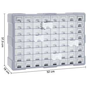 Organizér se 64 zásuvkami 52 x 16 x 37,5 cm - obrázek 9