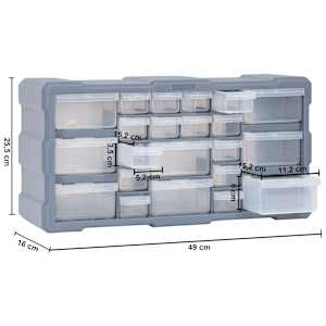 Organizér se 22 zásuvkami 49 x 16 x 25,5 cm - obrázek 9