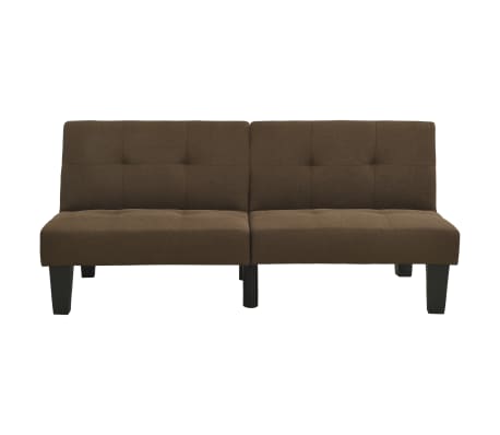 vidaXL Разтегателен диван, кафяв, текстил