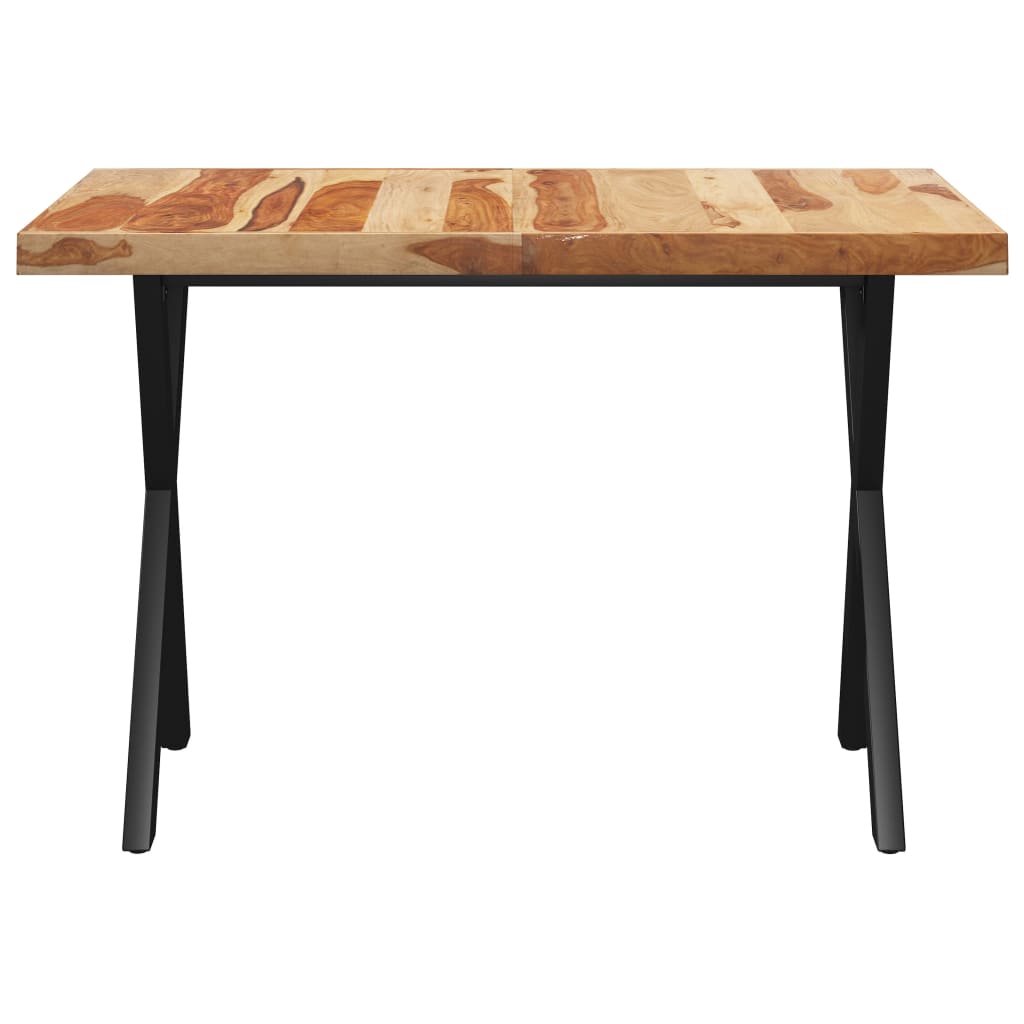 

vidaXL Eettafel met X-vormige poten 140x70x77 cm massief sheeshamhout