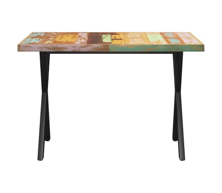 vidaXL spisebord med X-formede ben 140x70x77 cm massivt genbrugstr&aelig;