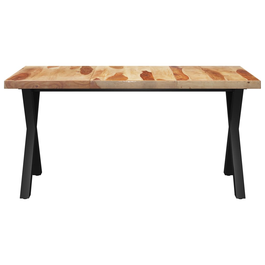 

vidaXL Eettafel met X-vormige poten 160x80x77 cm massief sheeshamhout