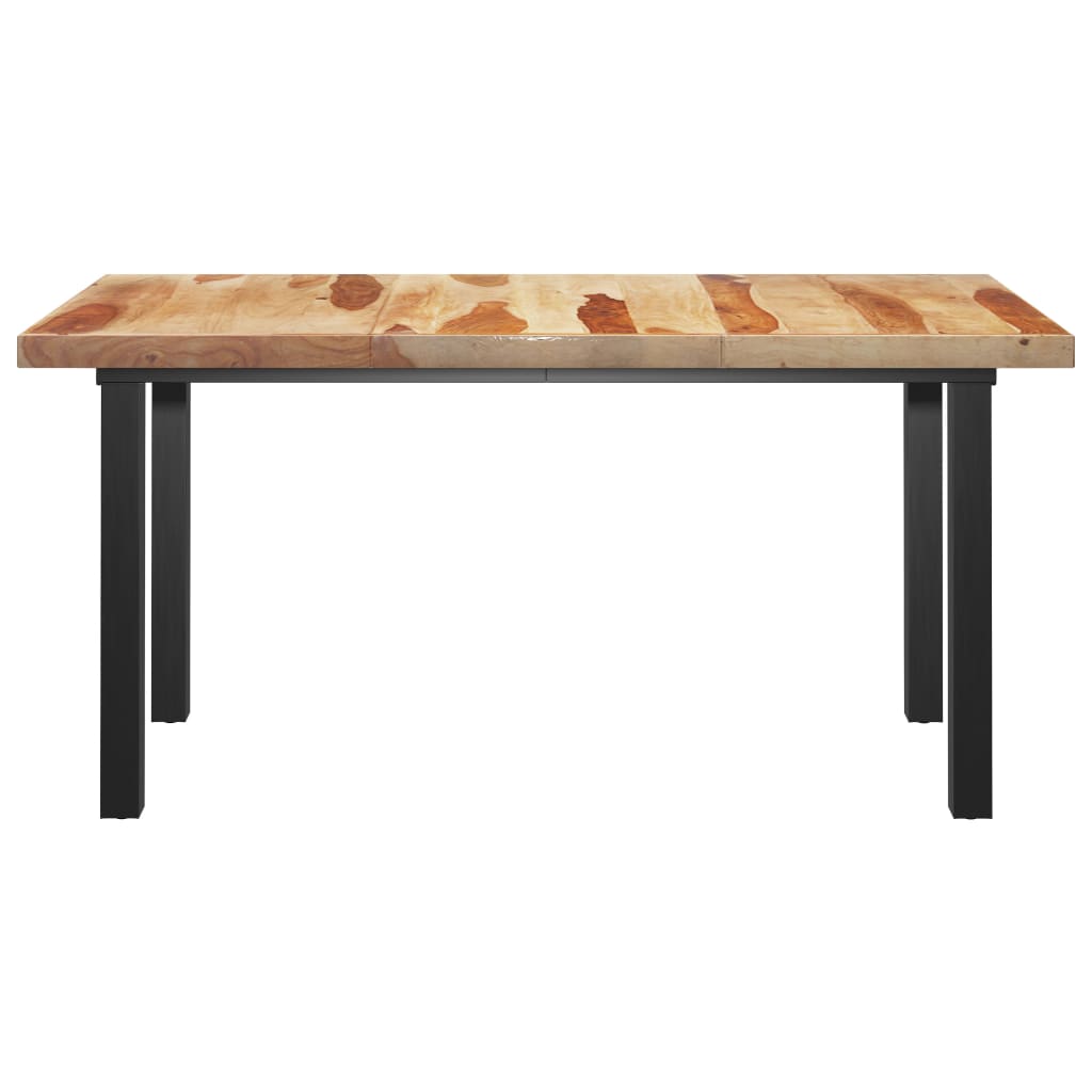 

vidaXL Eettafel met I-vormige poten 160x80x77 cm massief sheeshamhout