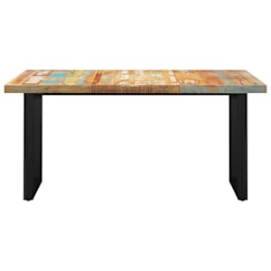 vidaXL Valgomojo stalas su O formos kojomis, 160x80x77cm