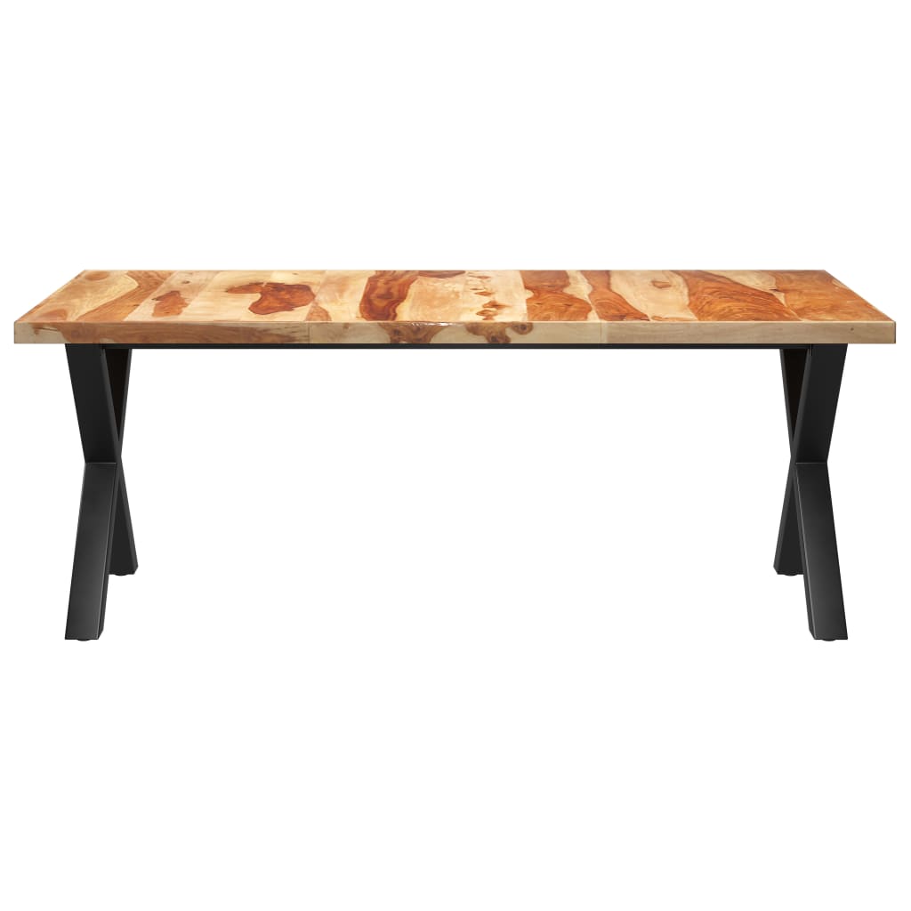 

vidaXL Eettafel met X-vormige poten 200x100x77 cm massief sheeshamhout