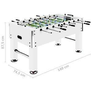 Stolní fotbal ocel 60 kg 140 x 74,5 x 87,5 cm bílý - obrázek 12