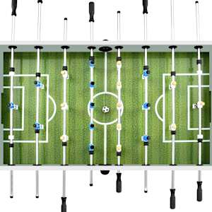 Stolní fotbal ocel 60 kg 140 x 74,5 x 87,5 cm bílý - obrázek 4