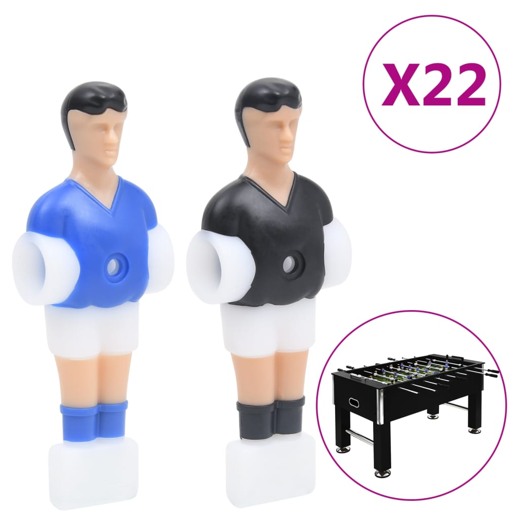 vidaXL spillerfigurer til bordfodbold til 12,7 mm stang 22 stk.