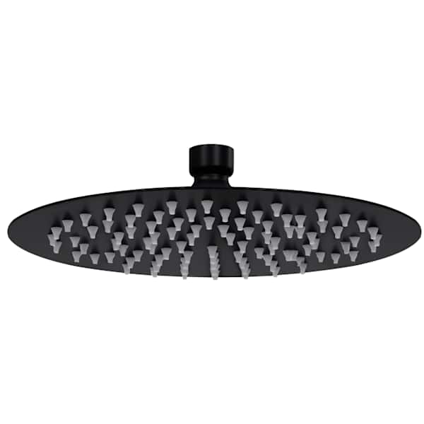 vidaXL vihmadu&scaron;i otsak, roostevaba teras 20 cm, &uuml;mar, must