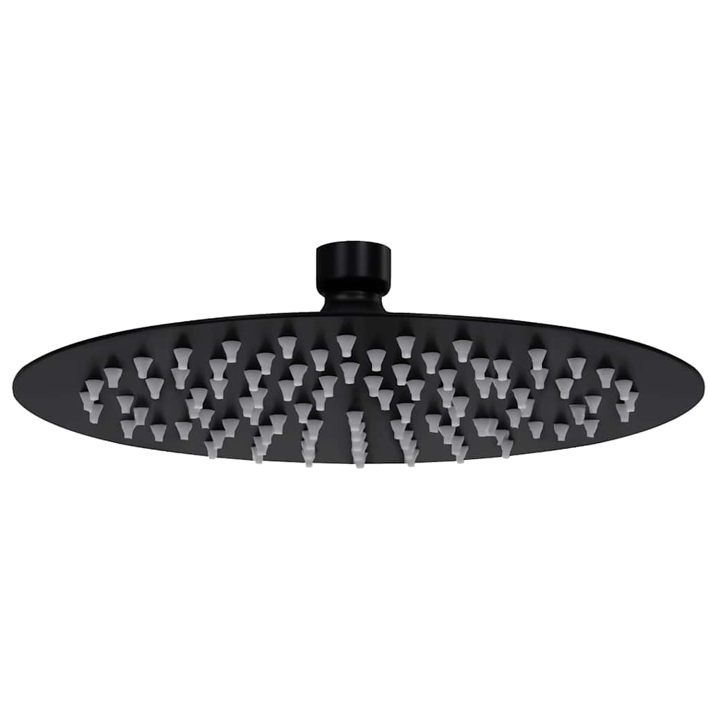 E-shop vidaXL Dažďová sprchová hlavica, oceľ 20 cm, okrúhla, čierna