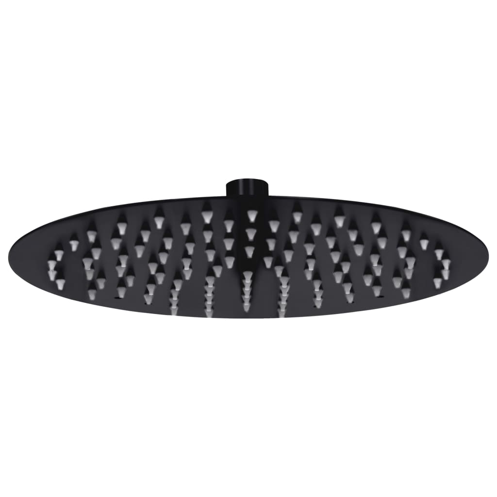 vidaXL Cap de duș tip ploaie rotund, negru, 25 cm, oțel inoxidabil