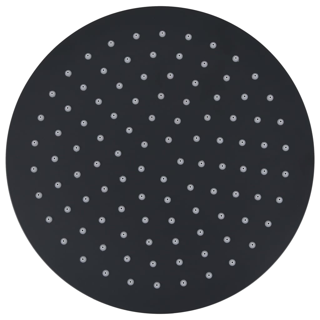 vidaXL Cap de duș tip ploaie rotund, negru, 25 cm, oțel inoxidabil