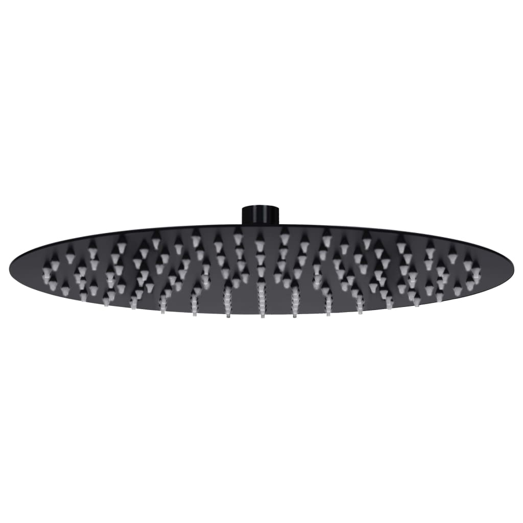 vidaXL Cap de duș tip ploaie rotund, negru, 30 cm, oțel inoxidabil