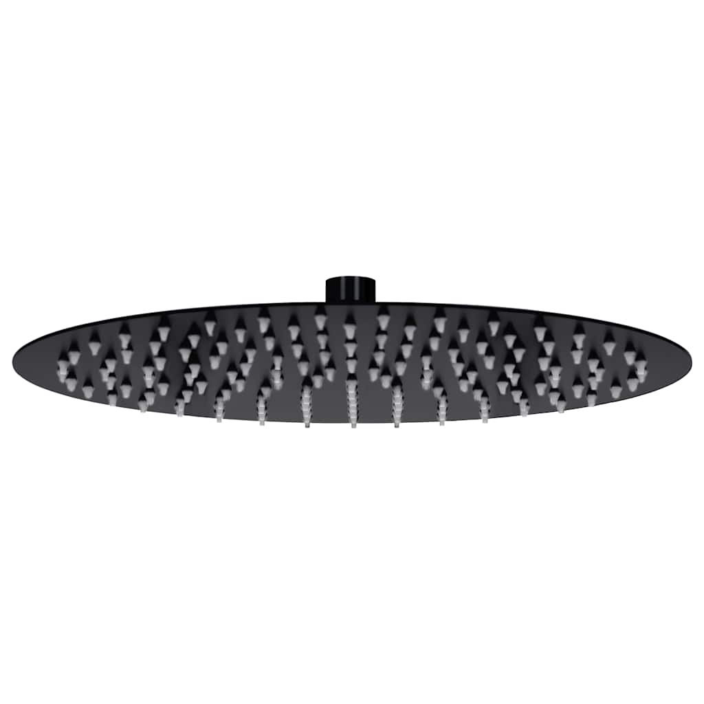 vidaXL Cap de duș tip ploaie rotund, negru, 30 cm, oțel inoxidabil