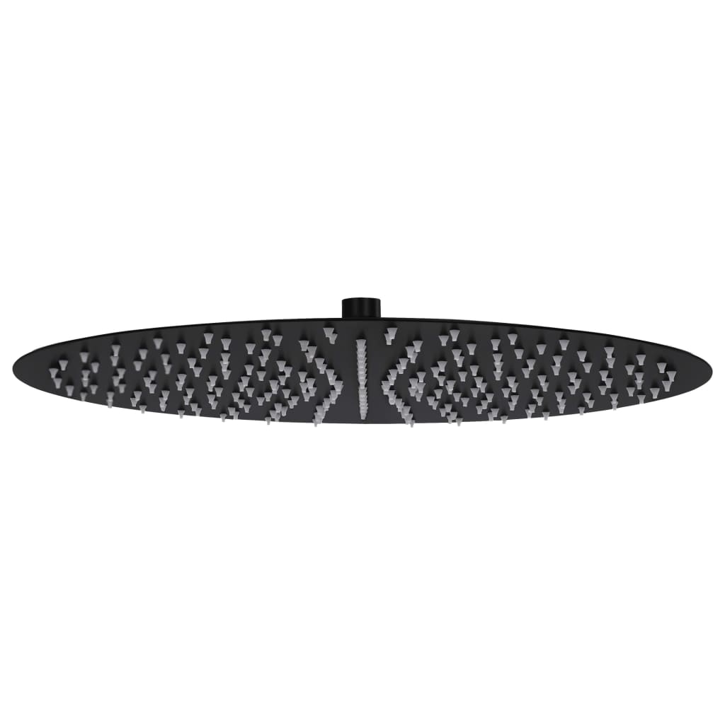 vidaXL Cap de duș tip ploaie rotund, negru, 40 cm, oțel inoxidabil imagine vidaxl.ro