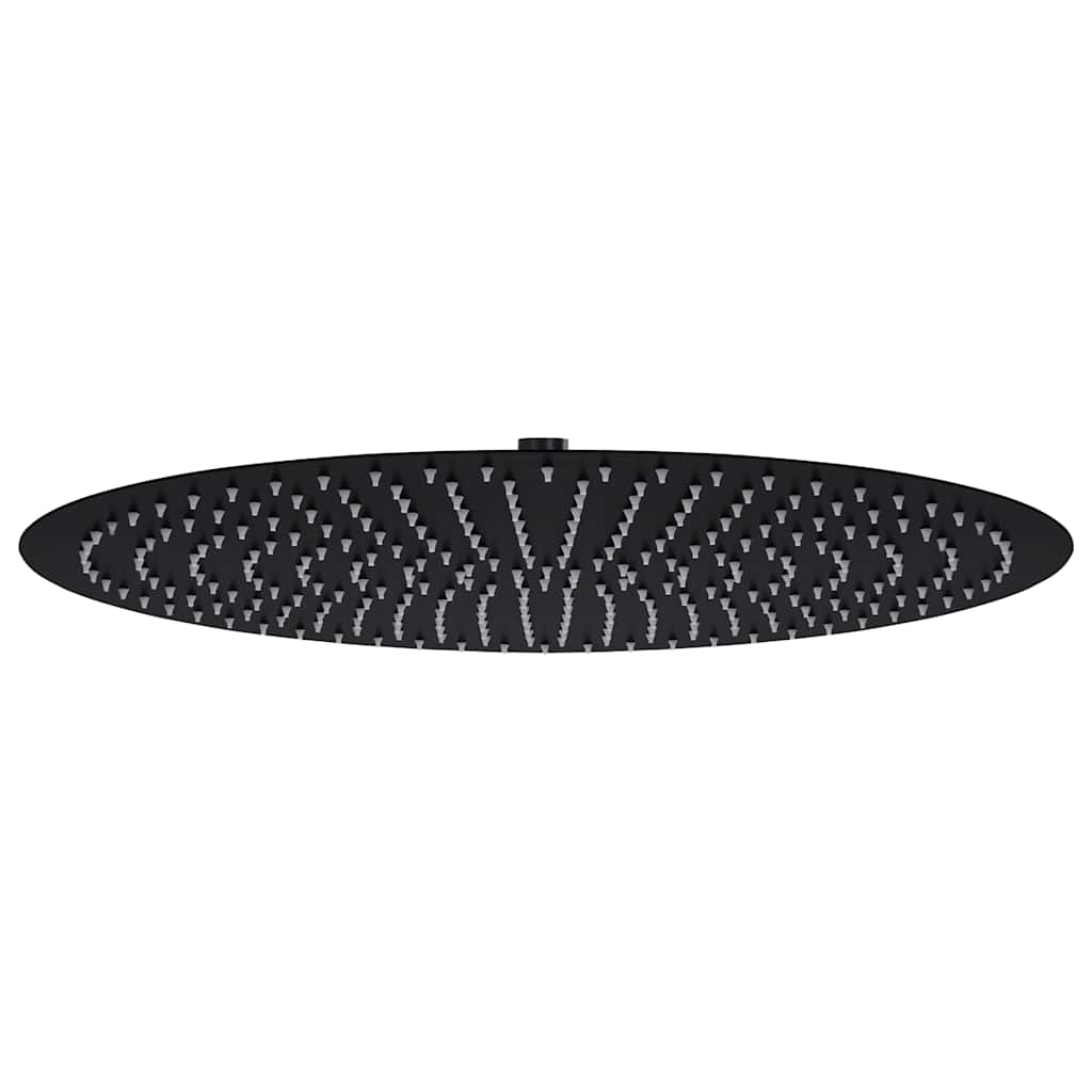 vidaXL Cap de duș tip ploaie rotund, negru, 50 cm, oțel inoxidabil
