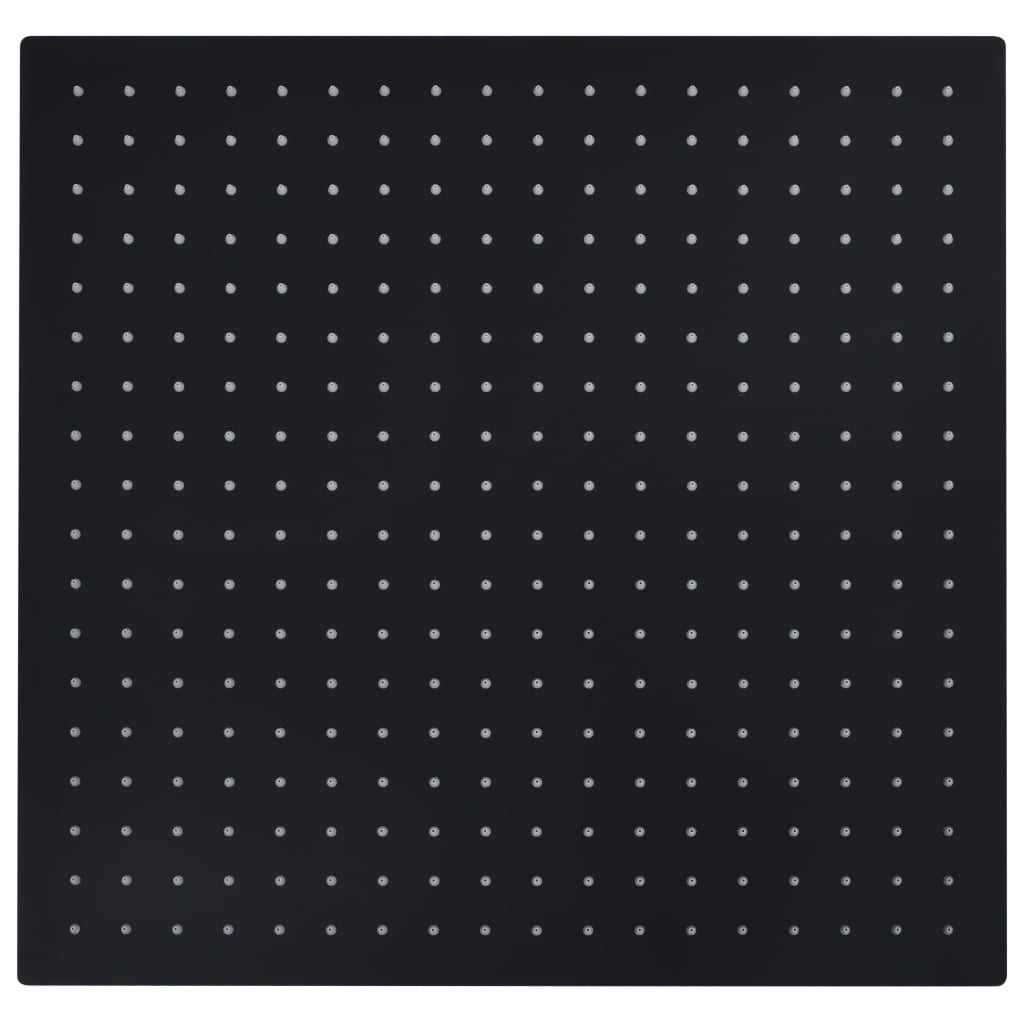 vidaXL Regenbrause Edelstahl 50x50 cm Quadrat Schwarz