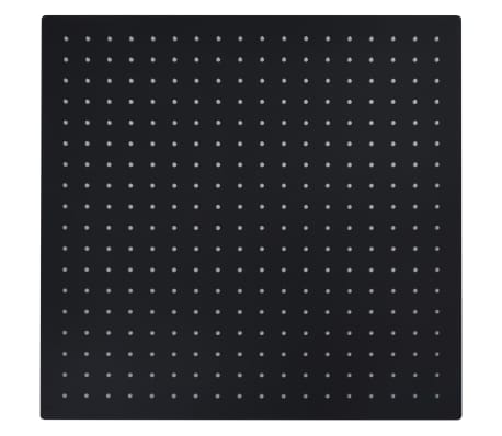 vidaXL Regenbrause Edelstahl 50x50 cm Quadrat Schwarz