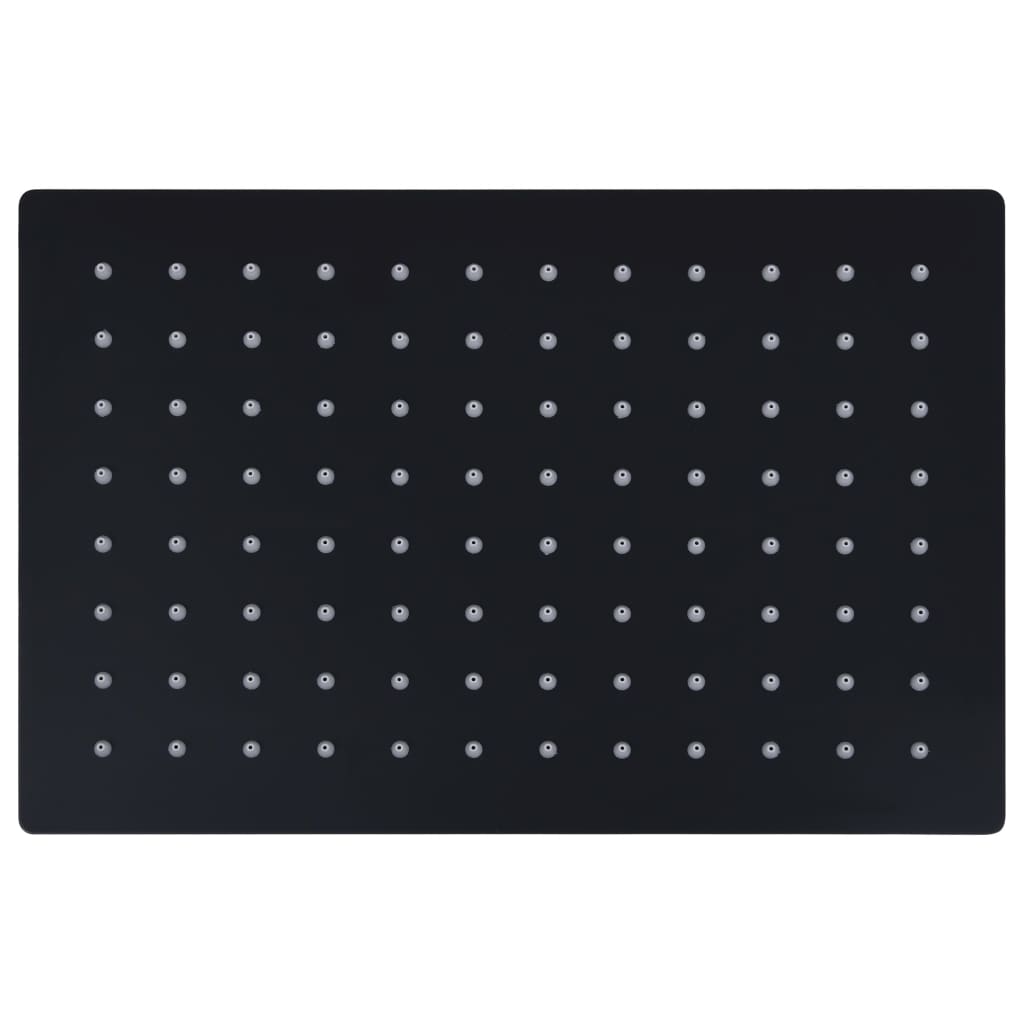 vidaXL Regendouchekop rechthoekig 30x20 cm roestvrij staal zwart afbeelding