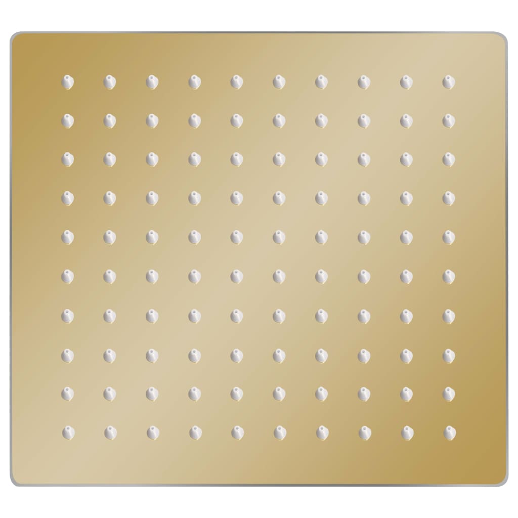 vidaXL Regenbrause Edelstahl 20x20 cm Quadrat Golden