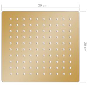 Dešťová sprchová hlavice nerezová ocel 20x20 cm čtvercová zlatá - obrázek 7